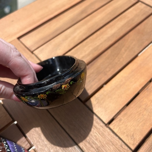 Black Lacquer Wooden Duck Trinket Box Hand Painted Thailand 8.5” Bird Decor - Picture 8 of 12